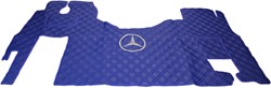 Engine cover and floor mats Mercedes MP2 / MP3 Flat floor blue stitched