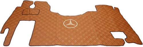 Engine cover and floor mats Mercedes MP2 / MP3 Flat floor brown stitched