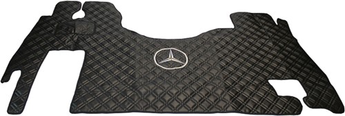 Engine cover and floor mats Mercedes MP2 / MP3 Flat floor black stitched