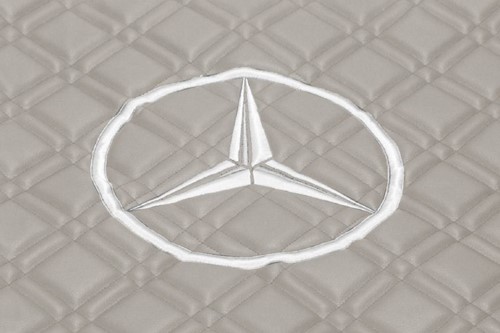Engine cover and floor mats Mercedes MP2 / MP3 Flat floor white stitched-2