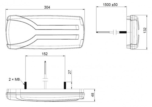 LED multifunctioneel achterlicht alles in 1 rechts - Rood/Oranje/Wit-2
