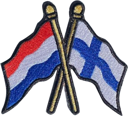 Strijk embleem Vlaggen Nederland en Finland
