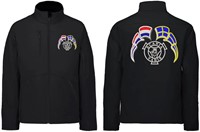 Softshell jas Scania Vabis met wimpels Nederland - Zweden