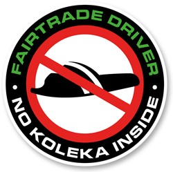 Aufkleber rund - Fairtrade Driver No Koleka Inside