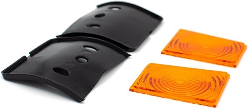 Old School Top-Lampen mit orangefarbenen Gläsern-3