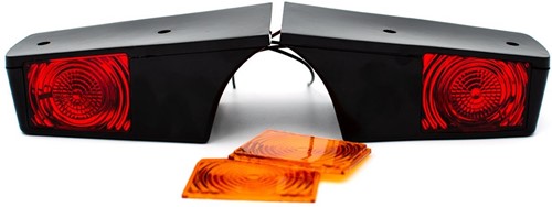 Old school top lampen set met oranje glazen