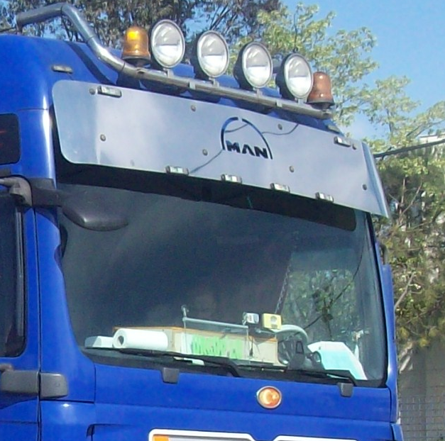 Stainless steel sun visor MAN