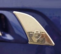 Edelstahl 3D Türgriffecke V8 Logo