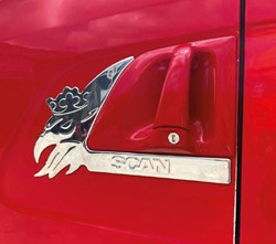 Stainless Steel Frame 3D Door Handle Scania with logo