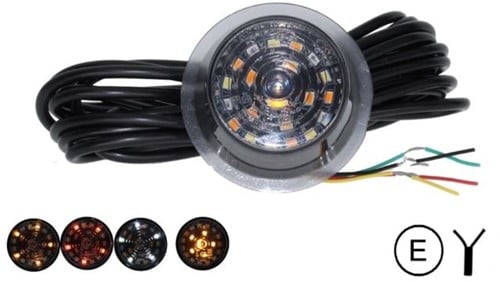 MLED Deense lamp unit tri color met richtingaanwijzer Clear Look E-keur