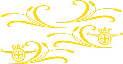 Raamdecoratie "DAF" - Geel