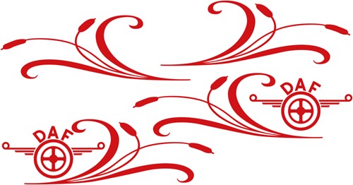 Raamdecoratie "DAF" - Rood