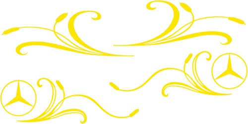 Raamdecoratie "Mercedes" - Geel