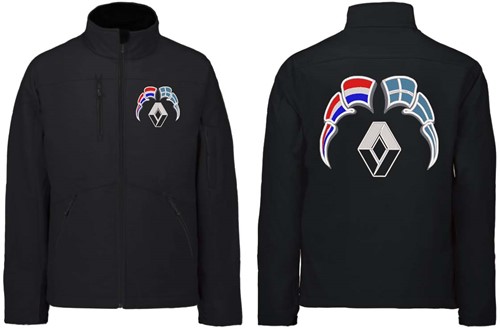 Softshelljacke Renault Emblem mit Wimpel Niederlande - Griechenland
