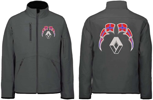 Softshell jas Renault Embleem met wimpels Noorwegen - Grijs - Met borstlogo - XXL