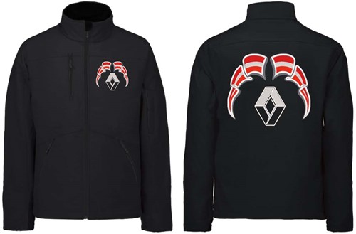 Softshell jas Renault Embleem met wimpels Oostenrijk - Zwart - Met borstlogo - S
