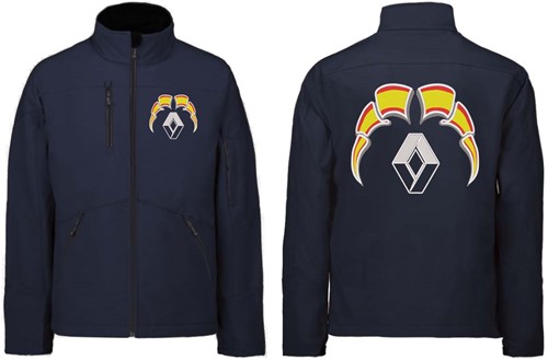 Softshell jas Renault Embleem met wimpels Spanje - Donkerblauw - Met borstlogo - Kids 130-140
