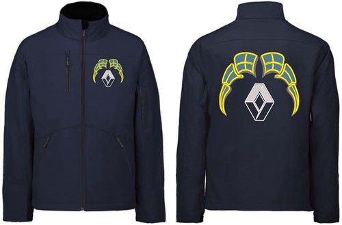 Softshell jas Renault Embleem met wimpels Zweden - Donkerblauw - Met borstlogo - Kids 110-120