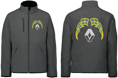 Softshell jas Renault Embleem met wimpels Zweden - Grijs - Met borstlogo - XXL