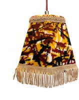 Dashboardlamp rond gele pluche met bronze flossen