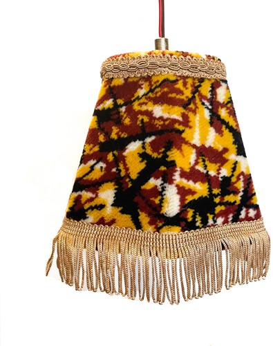 Dashboard lamp round yellow plush with bronze floss