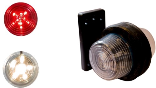 Begrenzungsleuchte 110mm LED CLEAR Glas Rot/Weiß - Gylle-3