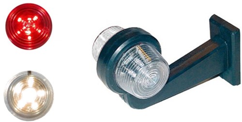 Breedtelamp 195mm LED HELDER glas Rood/Wit - Gylle-3