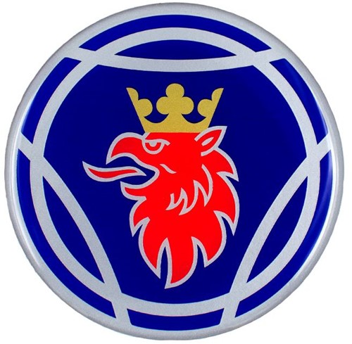 Nabenaufkleber blau mit rotem Greif drumherum