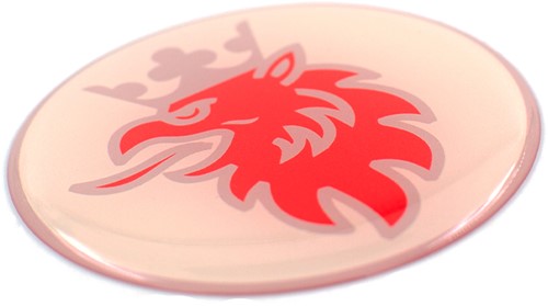 Nabenaufkleber weiß mit rotem Greif-3