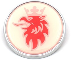 Emblem Round Scania white with red griffin