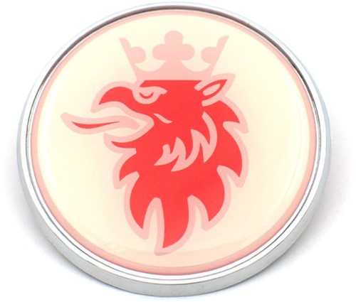 Emblem Round Scania white with red griffin