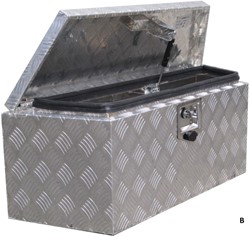 Aluminium traanplaat kist - 900/660x300x350