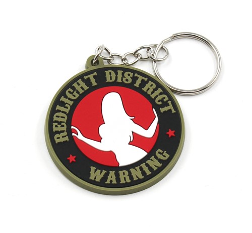 Keychain PVC Redlight District Warning