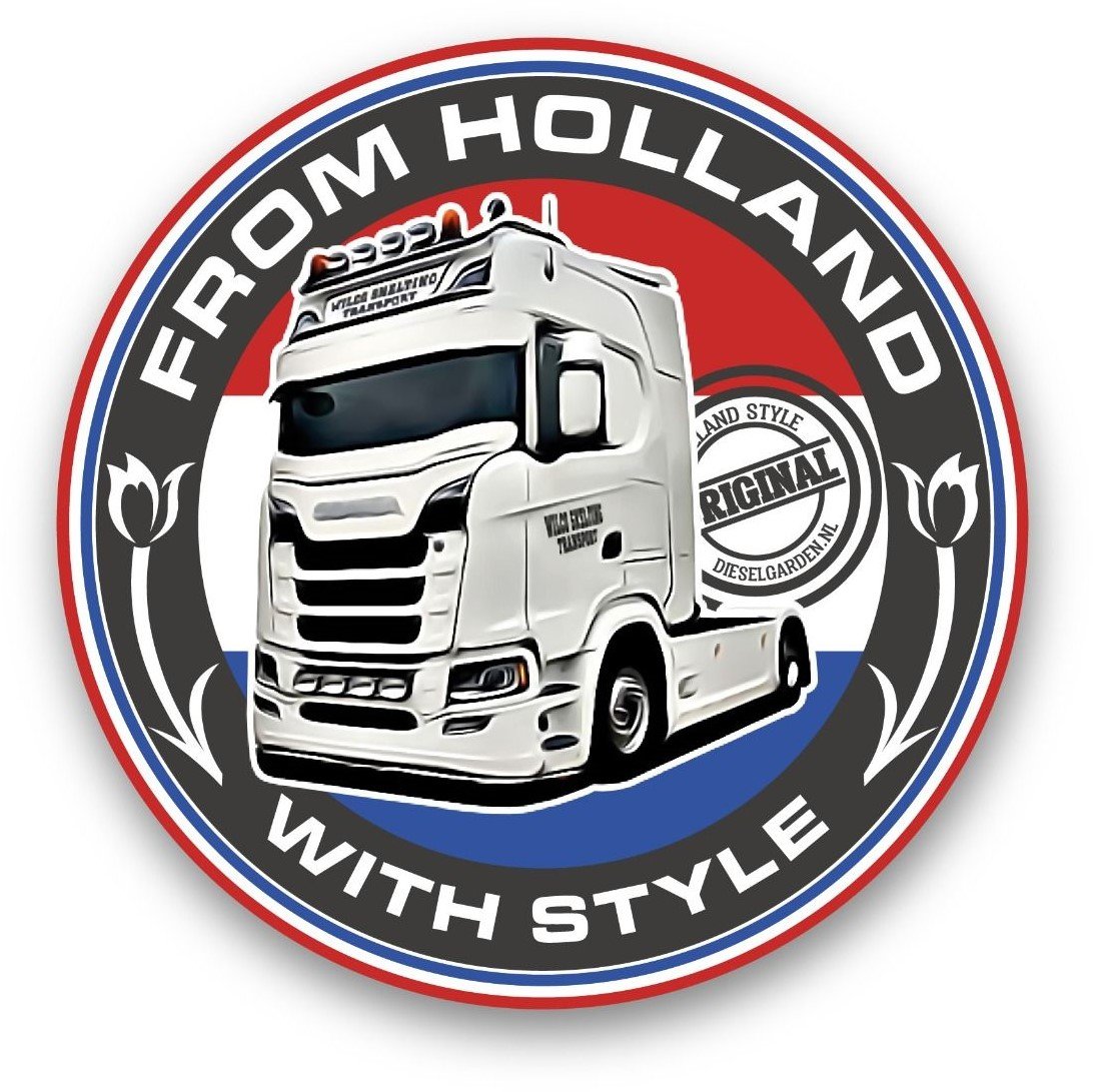 Sticker rond Snelting Transport With Style Truck Accessoires