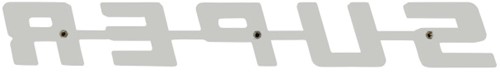 Kunststof embleem SUPER - Dikke Uitvoering! - Wit-3