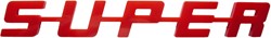 Kunststof embleem SUPER - Dikke Uitvoering! - Rood