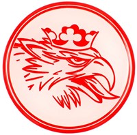 Hub sticker white with red svempa