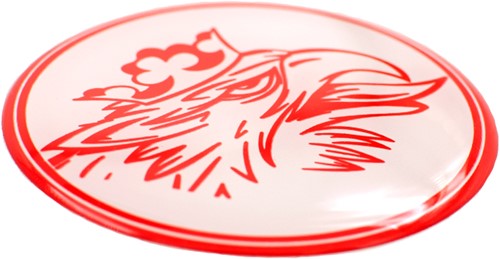 Hub sticker white with red svempa-3