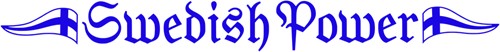 Sticker Swedish Power" - Blauw - Nee, buitenzijde plakken"