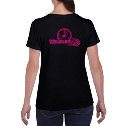 T-shirt Trucker Lady zwart
