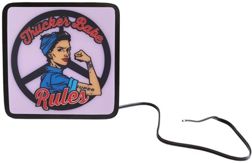 Fenster Licht Trucker Babe Rules