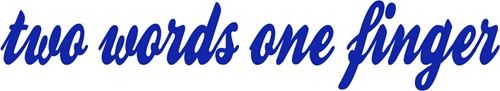 Sticker "two words one finger" - Blauw - Nee, buitenzijde plakken