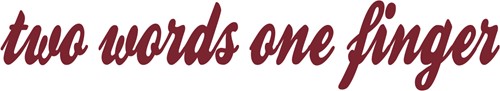 Sticker "two words one finger" - Bordeauxrood - Ja, binnenzijde plakken