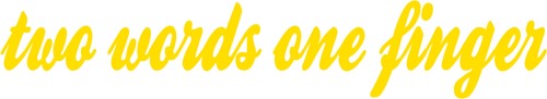 Sticker "two words one finger" - Geel - Ja, binnenzijde plakken