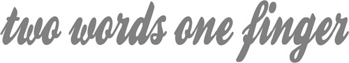 Sticker "two words one finger" - Grijs - Nee, buitenzijde plakken