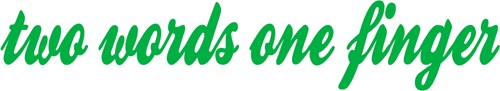 Sticker "two words one finger" - Groen - Nee, buitenzijde plakken