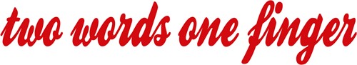 Sticker "two words one finger" - Rood - Nee, buitenzijde plakken