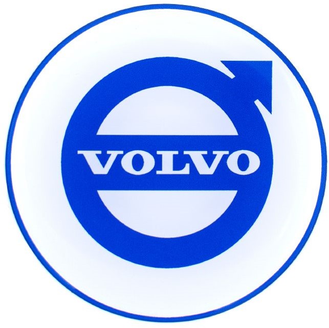 Nabenaufkleber weiß mit blauem Volvo-Logo Truck Accessoires
