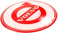 Naafsticker wit met rood Volvo logo-3