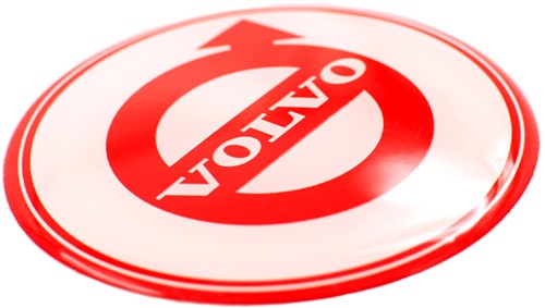 Naafsticker wit met rood Volvo logo-3